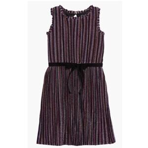 Ava & Yelly Big Girls Shimmer Stripe Shift Dress in Black Multi Size 14 MSRP $50